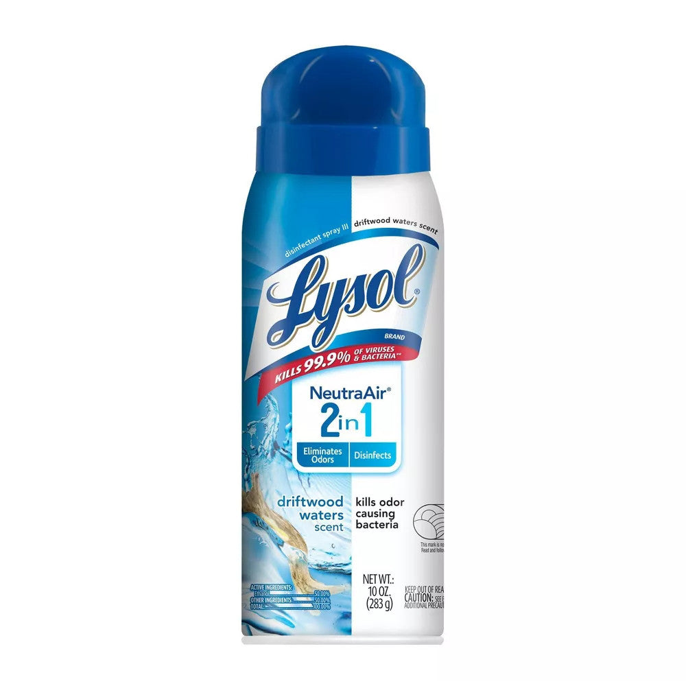 Lysol Disinfectant Spray 2 in 1 Driftwood Waters, 10 Oz
